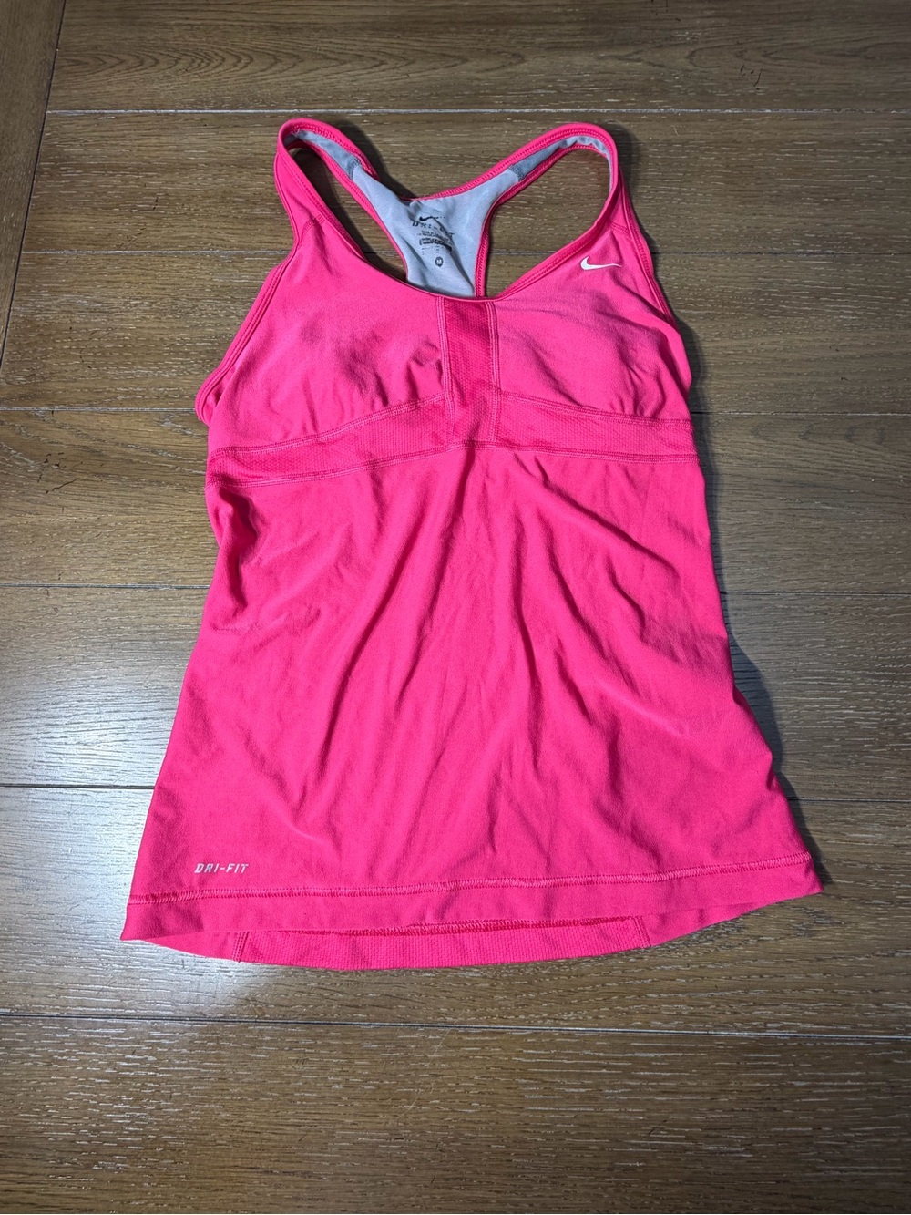 Nike Women's Dri-FIT Pink Racerback Tank with built in bra size M